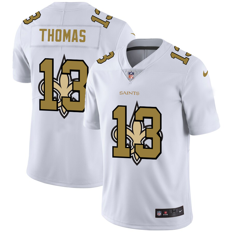 Men's New Orleans Saints #13 Michael Thomas White Shadow Logo Limited Stitched Jersey